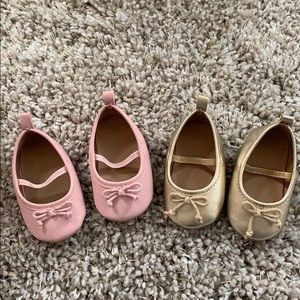 4/$10 Old Navy Pink and Gold Ballet Slippers